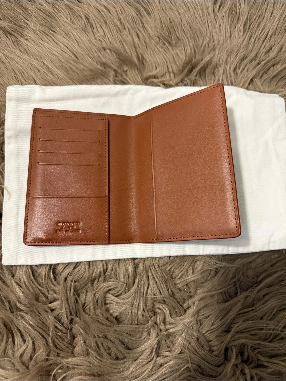Goyard CHN 120110  Brown & Black Goyardine Passport Holder